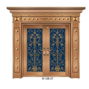 آرٹ پھول ڈیزائن سیکیورٹی گلاس کاپر ڈور