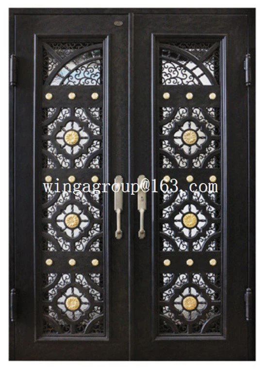 Japan Market Entry Wrought Iron Glass Door