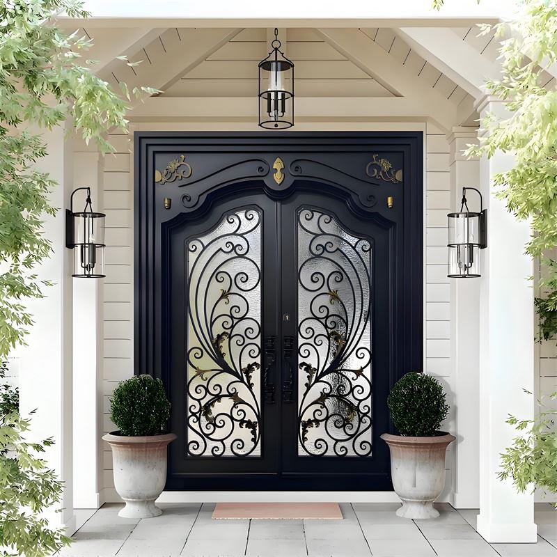 Wrought Iron Double Front Door